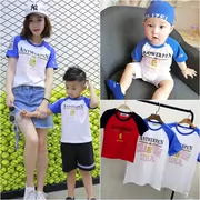 Cha mẹ mặc con mùa hè bé bò mẹ và con gái áo thun ngắn tay phiên bản Hàn Quốc của một gia đình ba bốn kích cỡ lớn mẹ và con - Trang phục dành cho cha mẹ và con