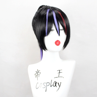 taobao agent Emperor cosplay wig 7COS KUNIMITSU picks red purple high horsetail custom fake hair