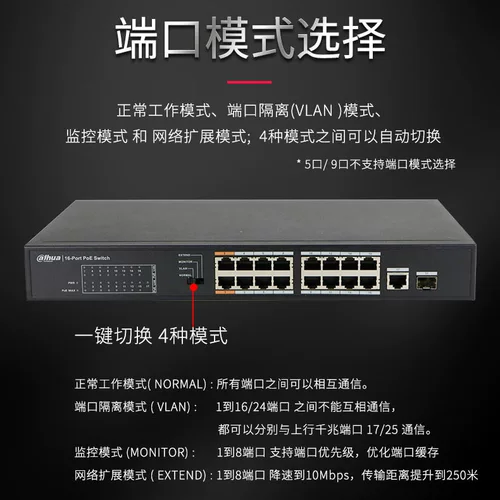 Dahua Poe Switch 4 Порт 16 Маршруты, стандартная мощность VLAN Изоляция DH-S1300C-16ET2GF-APWR
