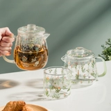 Свежий стеклянный заварочный чайник, чайная чашка, комплект для домашнего использования, ароматизированный чай для офиса, послеобеденный чай