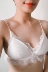 Áo ngực không có áo ngực đặt sợi bông cô gái ngọt ngào phần mỏng với chèn tam giác cup bralet ngực nhỏ đồ lót - Bộ đồ lót