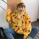 Mùa thu lỏng Hàn Quốc bf phim hoạt hình khủng long in ulzzang áo len trùm đầu nữ sinh viên áo thủy triều áo khoác len cardigan nữ Áo len