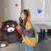 Mùa thu và mùa đông lỏng lẻo Hàn Quốc bf khủng long Nhật Bản dễ thương cô gái sinh viên lạ cộng với áo len nhung trùm đầu áo khoác nữ