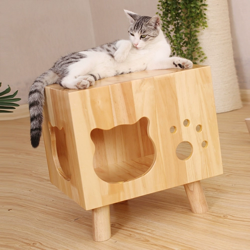 Деревянная летняя универсальная мебель для кровати на четыре сезона из натурального дерева, домашний питомец