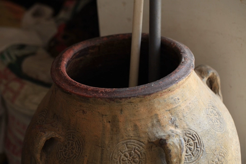 Magou Kiln в династии Цин Деньги схема Большой цилиндр лотос резервуар для воды старый объект старая глиняная пакетика старая бесплатная доставка китайская классическая украшение