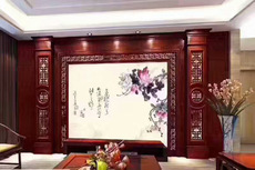 стойка 酒红仿大理石石罗马柱背景墙边框 通体石材中式罗马柱电视背景墙