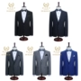 Suit phù hợp với kinh doanh trang phục nam chuyên nghiệp trang trí phương tây cơ thể quý ông chú rể chú rể váy cưới mùa thu và mùa đông - Suit phù hợp áo sơ mi nam