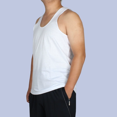 Trung niên kích thước lớn bông vest màu vải rắn trung niên của nam giới không tay áo sơ mi mùa hè mồ hôi vest lỏng thoải mái áo thể dục Lót