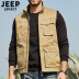 JEEP Jeep 2019 xuân hè mới áo khoác nam vest mới thiết bị quân sự đa túi vest nam áo khoác nhiếp ảnh - Dệt kim Vest áo vest nam đẹp Dệt kim Vest