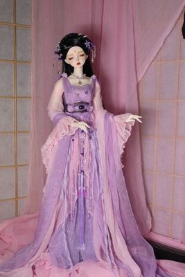taobao agent BJD baby clothing 3 points of ancient dress 4 points doll clothes ancient style BJD big female skirt purple crisp. Butterfly