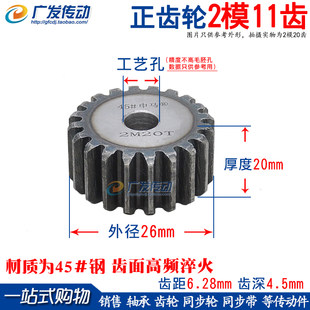 平歯車 2 モジュール 11 歯 2M11T モジュール M2 歯数 11 平歯車 2 モジュール 11 歯