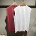 Mùa hè 2019 Hàn Quốc mới màu rắn giản dị không tay chạm đáy áo thun nam handmade cắt thanh niên vest vest - Lót áo 3 lỗ Lót