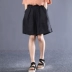 Matter Summer 2019 nữ phiên bản Hàn Quốc của quần lửng cỡ lớn văn học co giãn rắn màu cotton thường và quần short vải lanh - Quần short quần áo nữ Quần short