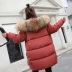 2019 xuống bông độn phụ nữ dài phần dày lỏng lẻo lông cổ áo ấm mùa đông cotton áo khoác cotton kích thước lớn của phụ nữ - Bông