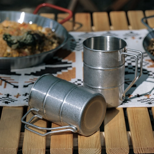 Ретро креативный стакан из нержавеющей стали для кемпинга, нержавеющая сталь AISI 304