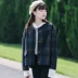 2018 mùa xuân văn học gió đại học tính khí ngọt ngào retro kẻ sọc Hàn Quốc phiên bản của hoang dã ngắn sinh viên áo len nữ Áo khoác ngắn