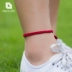 Dây đỏ nữ phiên bản Hàn Quốc muốn chúc chân vòng chân nam và nữ handmade DIY gió quốc gia dệt năm nay của chân xích lắc chân thủ công Vòng chân
