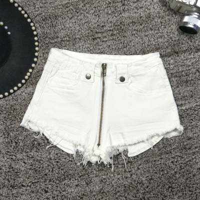 中腰性感开档拉链黑色修身牛仔短裤女毛边超短裤辣妹热裤女弹力夏-淘宝网 中腰性感开档拉链黑色修身牛仔短裤女毛边超短裤辣妹热裤女弹力夏-淘宝网