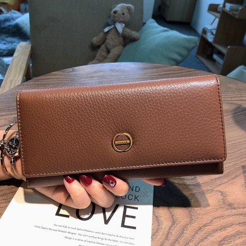 Бумажник, сумка через плечо, вместительный и большой кошелек, ультратонкий изысканный модный картхолдер, премиум класс, из натуральной кожи