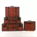 Vintage da vali du lịch cổ điển vali lưu trữ cổ hoàn thiện hộp cửa sổ hiển thị ảnh cưới studio đạo cụ hộp vali vải Va li