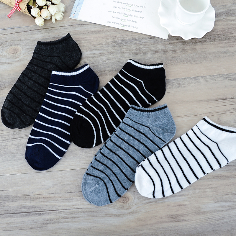 5双袜子男短袜春夏季薄款男士船袜男低帮浅口隐形袜防臭吸汗短筒