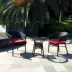 4-01 bộ bàn ghế sân vườn ban công khách sạn cafe bàn ghế sân vườn mây ba mảnh kết hợp đệm - Bàn ghế ngoài trời / sân