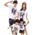 Cha mẹ và con mặc mùa hè 2018 gia đình mới ba gia đình nhà bông ngắn tay t- shirt phù hợp với mẹ và con của phụ nữ thủy triều bộ pijama cho gia đình 3 người Trang phục dành cho cha mẹ và con