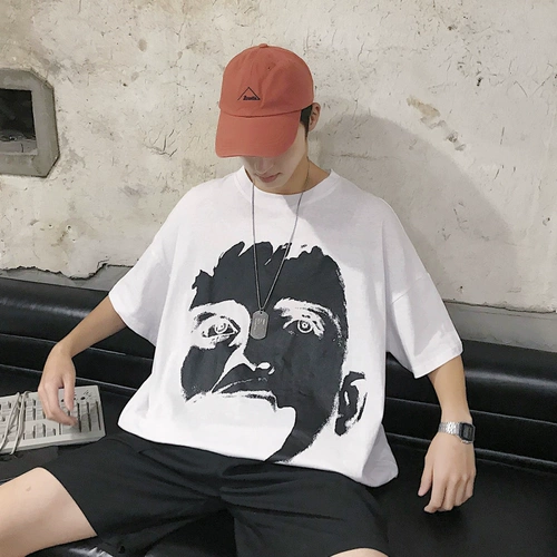 Tide, летняя трендовая футболка, в корейском стиле, подходит для подростков, короткий рукав