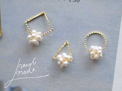 taobao agent SZ223 Pearl geometric melody pendant natural freshwater pearl handmade DIY earrings pendant accessories 1