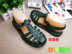 2018 cá tính mới DIY nhựa retro quân đội mát mẻ nam nữ đôi dệt khóa bãi biển dép La Mã dép crocs nam Sandal