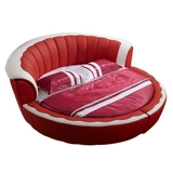 Европейская стиль круглая кровать свадебная кровать большая двуспальная кровать принцесса Нордическая кожа