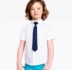 Trẻ em trắng ngắn tay áo mùa hè cậu bé ngắn tay bông áo sơ mi trắng sinh viên Liuyi hiệu suất trắng quần áo hiệu suất