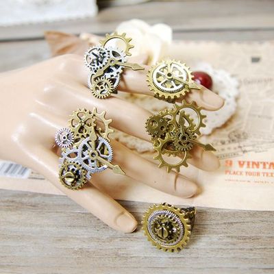 taobao agent Retro ring with gears, jewelry, mechanical accessory, punk style, Birthday gift