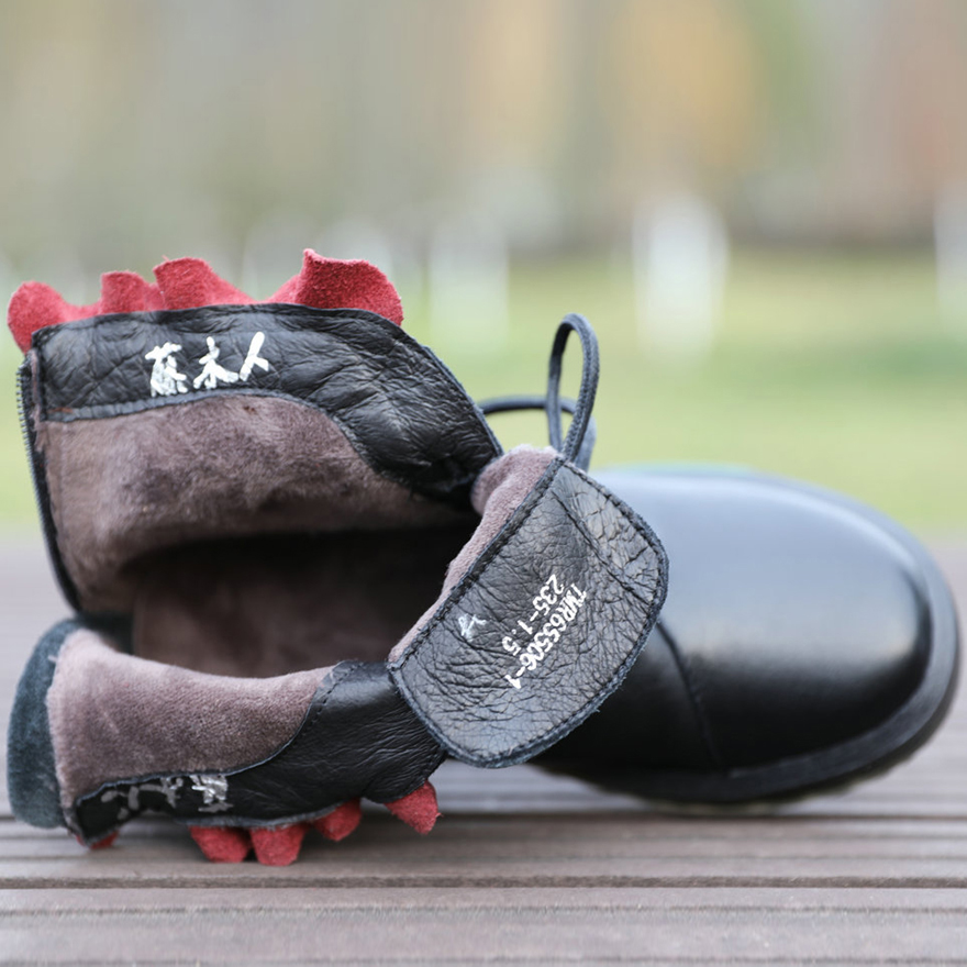 Black (Velvet Lining - Cotton Boots In Stock)ethnic style Boots 2020 new pattern genuine leather comfortable soft sole Autumn and winter Mori women's Department Flat bottom Round head Retro brevis-ocrea