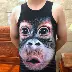 Lừa đảo cá tính mẫu khỉ đười ươi mẫu áo xu hướng nam XL mồ hôi vest 3d in hình động vật ba chiều - Lót áo thun nam thể thao Lót