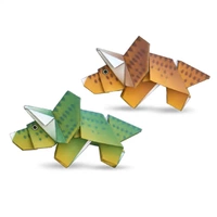 Khủng long Triceratops Trẻ em Origami DIY với hướng dẫn bằng giấy - Mô hình giấy 	mô hình giấy pokemon