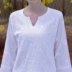 Ấn Độ nhập khẩu bông trắng thêu thủ công cổ điển Hatha yoga quần áo thiền phù hợp với phụ nữ áo sơ mi phù hợp với phần mỏng