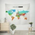 Bản đồ thế giới loạt tường tấm thảm treo tường bãi biển khăn chăn chụp nền vải vải trang trí logo tùy chỉnh