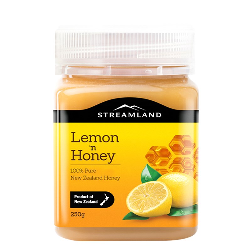 新西兰进口streamland新溪岛柠檬蜂蜜玫瑰铁盒便携装片装 水果蜜
