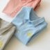 Cotton mềm giặt trẻ em huy hiệu oxford áo sơ mi dài tay bé trai và bé gái mùa thu