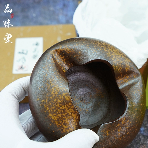[早期日本制造备前烧陶庆堂手制烟灰缸会客厅家用复古简约茶道品味]