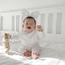 Chen Ma bé sơ sinh Xiêm quần áo nữ bé mùa xuân và mùa hè trăng tròn quần áo cotton công chúa ren ren quần áo bodysuit cotton cho bé Áo liền quần