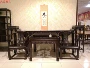 Trung Quốc mới phong cách Zhongtang sáu mảnh cũ quả óc chó màu Zen bàn vuông cung điện ghế hoa đứng đồ nội thất tân cổ điển - Bàn / Bàn bàn gỗ chân sắt