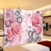 Hoa hồng 3D nền tường màn hình phân vùng thời trang phòng khách hiên Văn phòng thẩm mỹ viện đám cưới YY neo phòng Màn hình / Cửa sổ