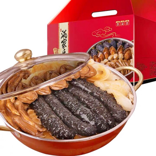 То есть большой горшок с большими кастрюлями с овощами 5 кот -котли с аутентичным соком с абалоновым соком Будда прыгает на стенах морепродукты.