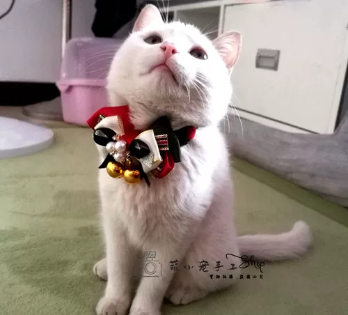 Праздничнная красная галстук-бабочка ручной работы с бантиком, колокольчик, чокер, аксессуар, домашний питомец, кот