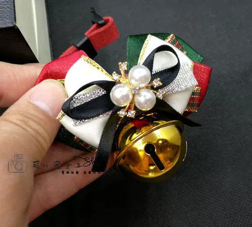 Праздничнная красная галстук-бабочка ручной работы с бантиком, колокольчик, чокер, аксессуар, домашний питомец, кот