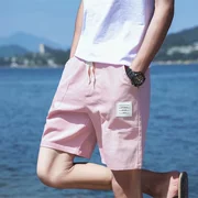 Mùa hè quần short nam năm quần quần mùa hè quần lỏng quần lớn của nam giới thường ống túm quần bãi biển màu hồng