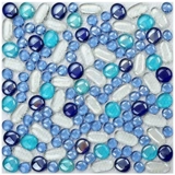 Красочные синие пастырские средиземноморские хрустальные стеклянные бусинки круглый булыжник для ванной