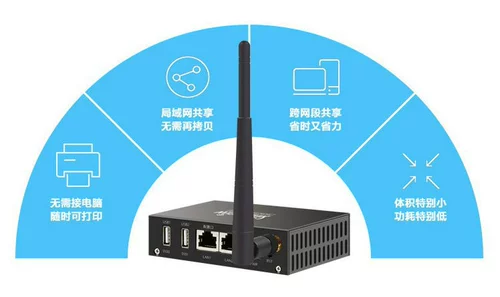 Wisiyilink Двойной USB -порт беспроводной сервер Wi -Fi -принтеров Внешний сеть мобильный телефон удаленная печать
